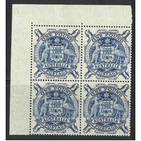 Australia: 1949 £1 Arms (SG 224c) Marginal Block/4 Stamps MUH #CD12
