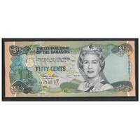 Bahamas 2001 50 Cents Banknote With Queen Elizabeth II Portrait UNC