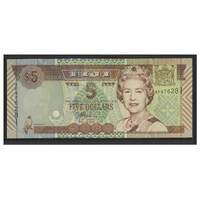 Fiji 2002 $5 Five Dollars Banknote With Queen Elizabeth II Portrait UNC