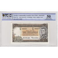 Australia 1961 Ten Shillings Coombs/Wilson Star Replacement Banknote R17S  PCGS aUNC 50