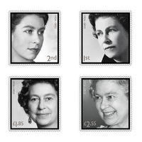 Great Britain 2022 In Memoriam: Her Majesty The Queen Stamp Set of 4 MUH