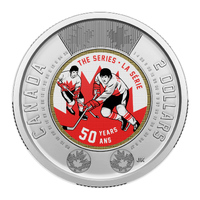 Canada 2022 50th Anniversary of the Summit Series/Hockey Coloured $2 UNC Coin Loose