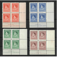 New Guinea 1937 Coronation Set of 4 Stamps in Ash Imprint Block of 4 SG208/11 MUH 8-26