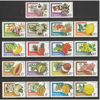 Antigua & Barbuda: 1985 Fruits and Flowers PERF 12 Set/18 Stamps TO $10 SG 793a/810a MUH #BR343