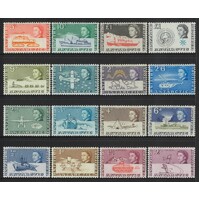 British Antarctic Territory: 1963-1969 QE Pictorial Set/16 Stamps TO £1 SG 1/15a MLH #BR344