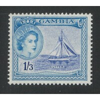 Gambia: 1956 QE/Cutter 1/3 Ultramarine and Light Blue Single Stamp SG 179 MUH #BR346