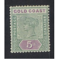 Gold Coast: 1900 QV 5/- Green and Mauve Single Stamp SG 33 MLH #BR346