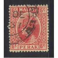 Malayan States-Perak: 1937 6c Sultan Single Stamp SG 92 FU #BR367