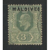 Maldives: 1906 OPT. ON KEVII 3c Single Stamp SG 2 FU #BR367