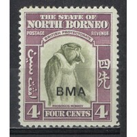 North Borneo: 1945 BMA OPT ON 4c Monkey Single Stamp SG 323 MLH #BR367