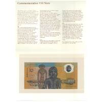 Australia 1988 First Polymer $10 Banknote AA23 Prefix UNC in Folder