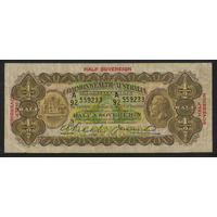 Commonwealth of Australia 1928 Half Sovereign Banknote Riddle/Heathershaw R07 gFine #P-29