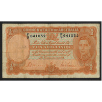 Commonwealth of Australia 1939 Ten Shillings Banknote Sheehan/McFarlane R12 VG #P-34