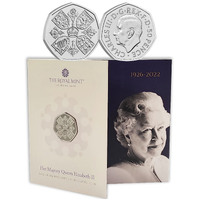 UK 2022 Queen Elizabeth II 50p Memorial UNC Coin W/ The First King's Effigy