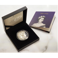 UK 2022 Queen Elizabeth II £5 Memorial Silver Piedfort Proof Coin W/ The First King's Effigy