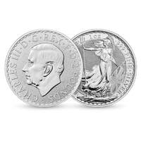 UK 2023 Britannia 1 oz Silver Bullion Coin Featuring  King Charles III Effigy 