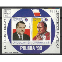 Uruguay 1993 Polska '93 Stamp Show Mini sheet Scott 1445 Mint Unhinged 31-6