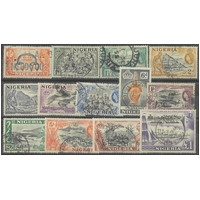 Nigeria 1953-58 Queen Elizabeth Pictorial Set of 13 Stamps Fine Used 31-16