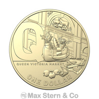 Australia 2021 Queen Victoria Market National Heritage Letter "Q" $1 UNC Coin Carded