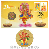 Australia 2018 Happy Diwali - Hindu Lights Festival $1 Coin & Stamp PNC Cover