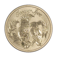 Tuvalu 2014 Romance Forever Love Birds $1 UNC Coin Carded