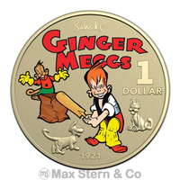 Australia 2021 100 Years of Ginger Meggs $1 Coloured UNC Coin Carded