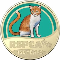 Australia 2021 RSPCA 150 Years Cat $1 Coloured UNC Coin Carded