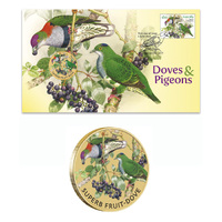 Australia 2021 Doves & Pigeons Stamp & $1 UNC Coin Cover - PNC