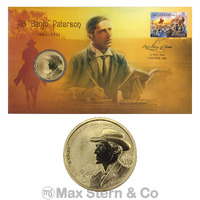 Australia 2014 Bush Ballads AB "Banjo" Paterson Stamp & $1 UNC Coin Cover - PNC