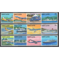 St. Lucia 1980 Transport Set of 12 Stamps SG537/48 Mint Unhinged 31-23