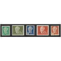 Germany East 1952-53 President Pieck Set of 5 Stamps Scott 113/17 MUH 31-23