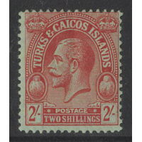 Turks & Caicos Island 1922 KGV 2/- Mult Crown CA Watermark Stamp SG174 MLH 31-24