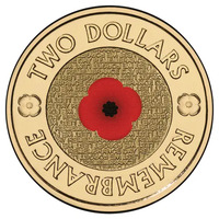 Australia 2012 $2 Remembrance Day Red Poppy UNC