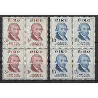 Ireland 1959 Authur Guinness Set/2 in Blocks of 4 Stamps SG178/79 MUH 15-15