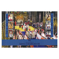 New Zealand 2023 King Charles III Coronation Sheetlet of 6 Stamps in A4 size Mint Unhinged