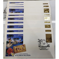 Solomon Islands 1987 America's Cup One Lot of 10 $5 Gold Stamp FDCs