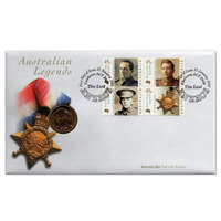 Australia 2000 Australian Legends Last ANZACS Stamp & $1 UNC Coin Cover - PNC
