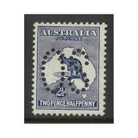 Australia Kangaroo Stamp 1st WMK 2½d Bluish Indigo Perf Large OS SG O4 (BW 9Bba) MUH