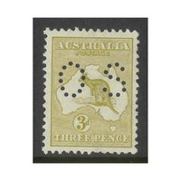 Australia Kangaroo Stamp 1st WMK 3d Olive Die I Perf Small OS SG O20 (BW 12Abc) MUH
