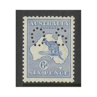 Australia Kangaroo Stamp 1st WMK 6d Grey-blue Perf Small OS SG O23 (BW 17Bbc) MUH