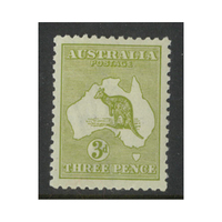 Australia Kangaroo Stamp 3rd WMK 3d Olive Die I SG37 (BW 13E) MUH