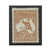 Australia Kangaroo Stamp 3rd WMK 6d Chestnut SG73 (BW 21A) MUH