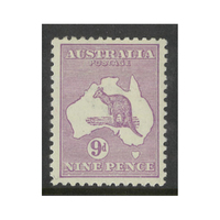 Australia Kangaroo Stamp 3rd WMK 9d Pale Violet Die II SG39 (BW 26B) MUH