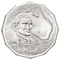 Australia Captain Cook Bicentenary 1970 50c UNC coin