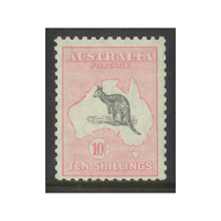 Australia Kangaroo Stamp Small Multi WMK 10/- Grey and Pale Pink SG112 (BW 49(D)d) MUH w/ Variety