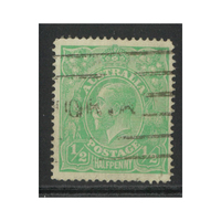 Australia KGV Stamps Single Crown WMK ½d Pale Emerald p14.2 single line SG20a (BW 64A) Used
