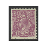 Australia KGV Stamps Single Crown WMK 4d Violet SG64 (BW 111A) MUH