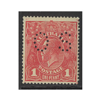Australia KGV Stamps Single Crown WMK 1d Carmine-Rose Rough Paper Perf OS SG O54b (BW 72Qbb) MUH