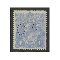Australia KGV Stamps Single Crown WMK 4d Dull Blue Perf OS SG O74 (BW 112Cb) MUH