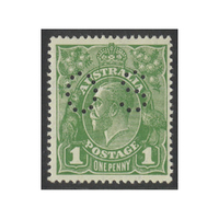 Australia KGV Stamps Large Multi WMK 1d Green Perf OS SG O85 (BW 78b) MUH